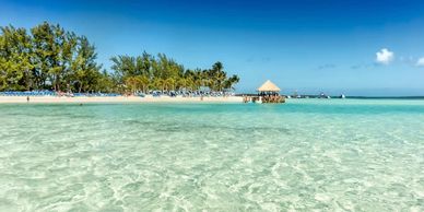 The beautiful waters of the Caribbean. 