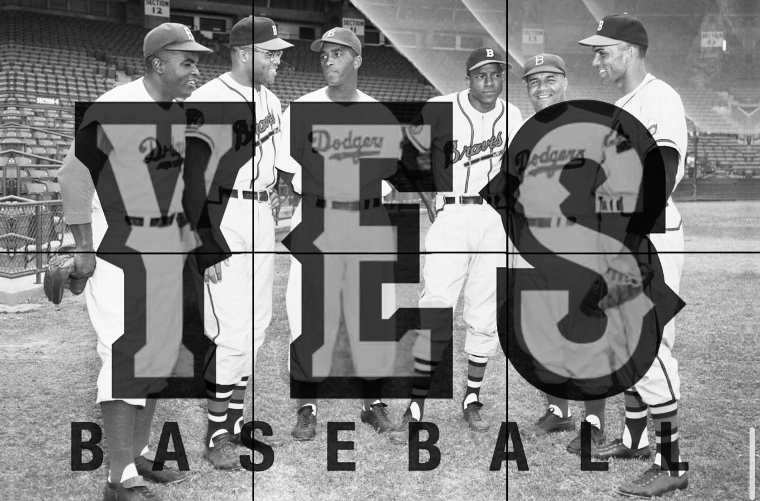 Famous baseball players with YES Baseball across them.