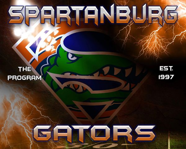 Spartanburg Gators logo with lightning and bold text.