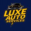 Logo for Luxe Auto Services with a car and bold yellow text.