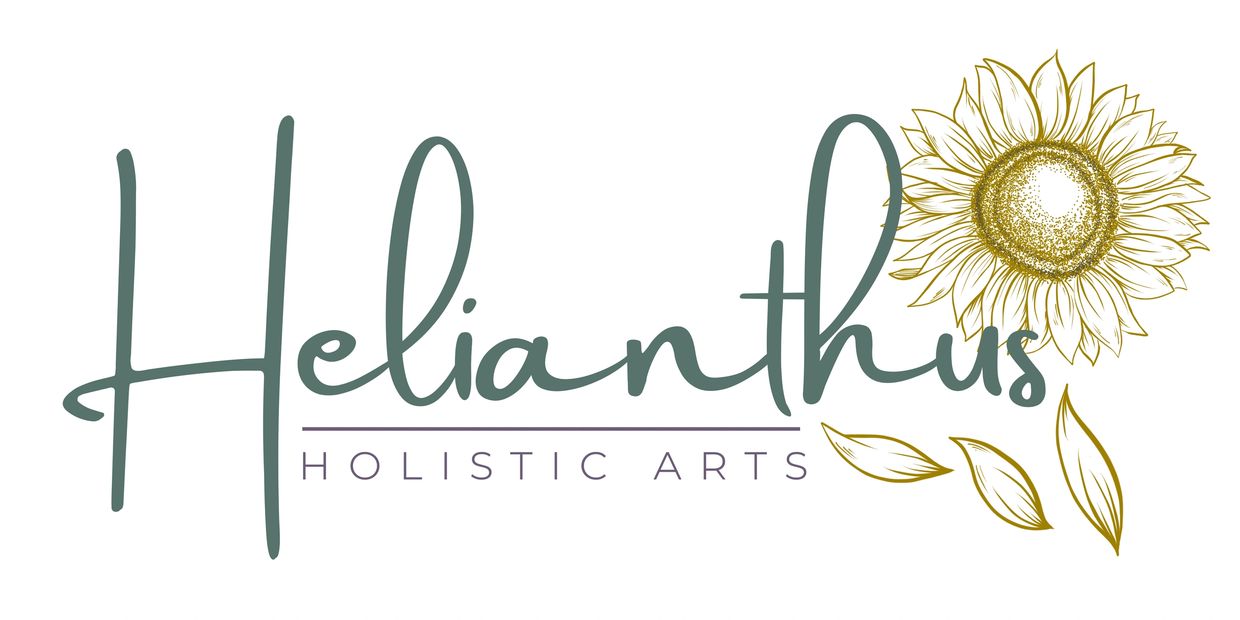 Elegant logo featuring 'Helianthus Holistic Arts' with a sunflower and leaves illustration.