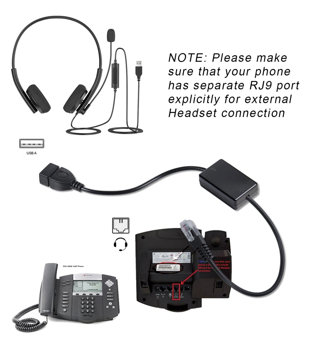 USB-A Male to RJ11 Power Cord