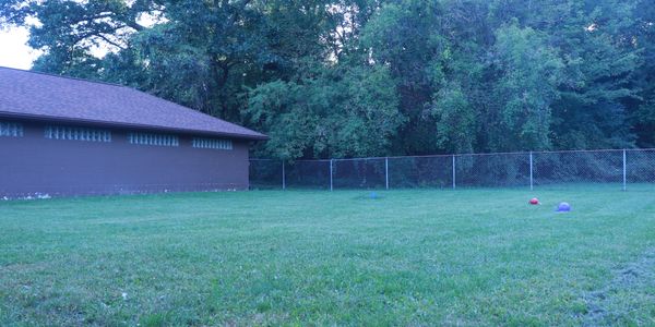 Dog exercise yard at K9 Care Camp