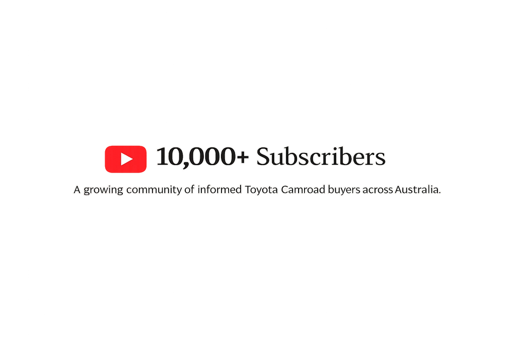 Toyota Camroad Australia celebrates reaching 10,000 YouTube subscribers, reinforcing trust and autho