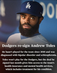 Dodgers Renew Andrew Toles' Contract Amid Ongoing Mental Health Battle