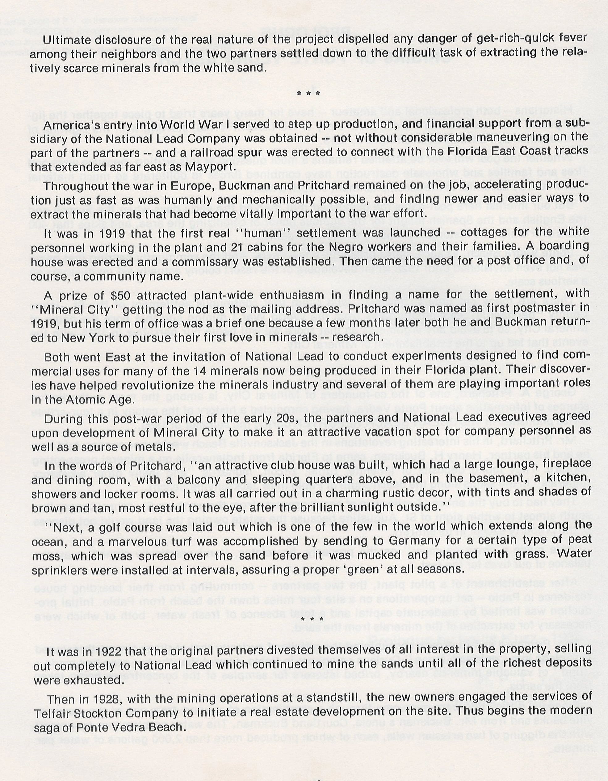 Historical passage about Mineral City's development and early mining history.