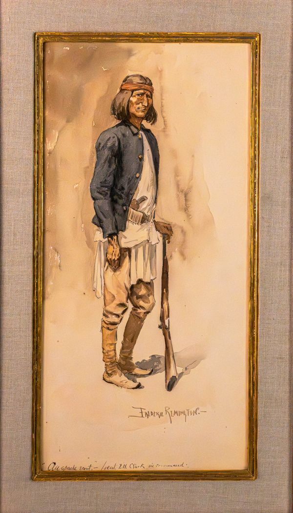 "Apache Scout" Watercolor by Frederic Remington. 1890