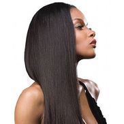 Profile of a woman with long straight hair.