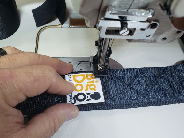 Big Dog Seat Belt under construction