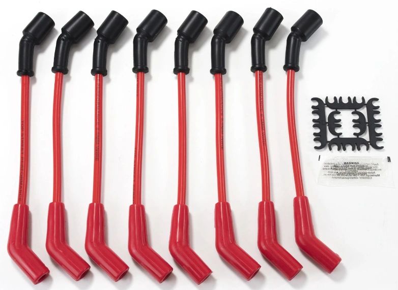 8.5mm LS Spark Plug Wire Set with 135° Plug Boots, 9 3/4" Length, Red