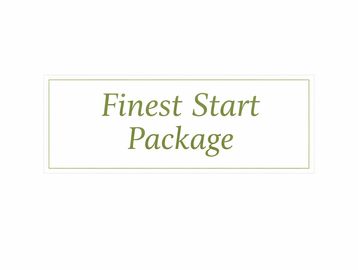 Text reading 'Finest Start Package' in elegant font on white background.