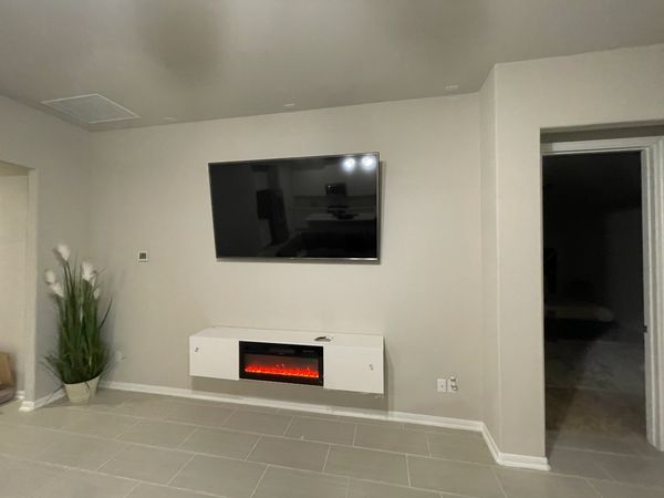 Floating TV Stand Fireplace Assembly
