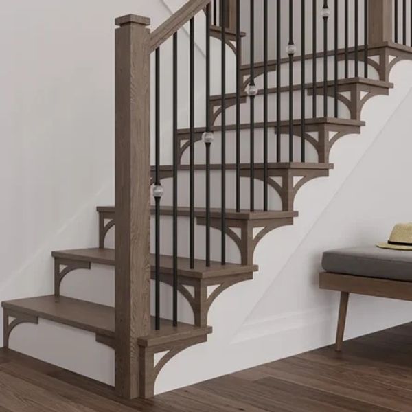 A staircase with handrails