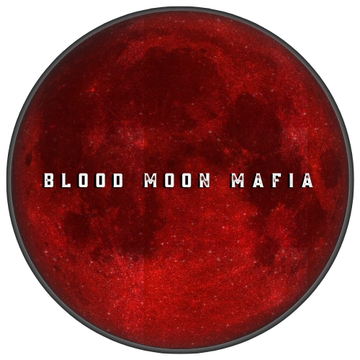 Red blood moon with text Blood Moon Mafia.