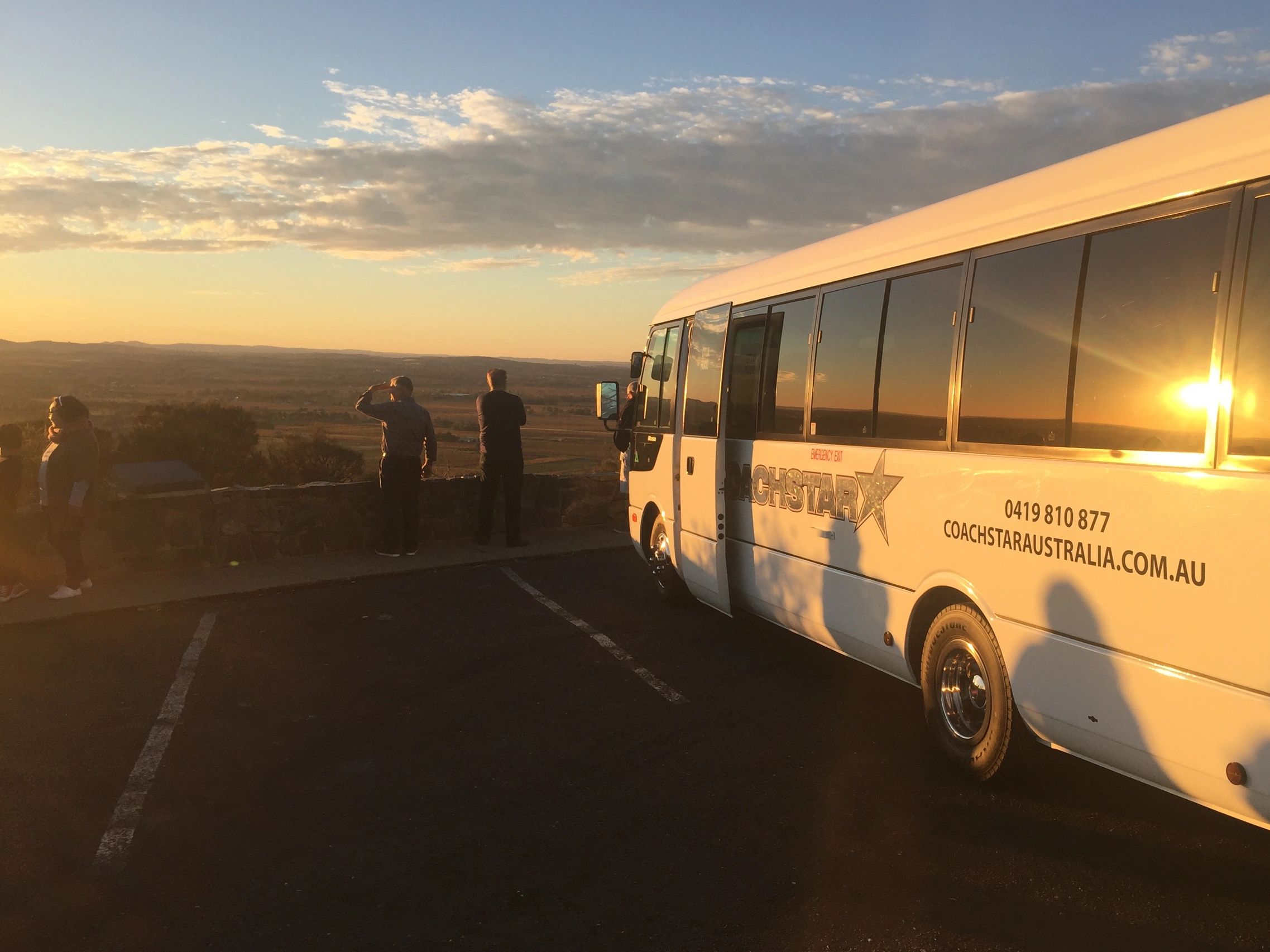 Coachstar Australia coach in warm evening light