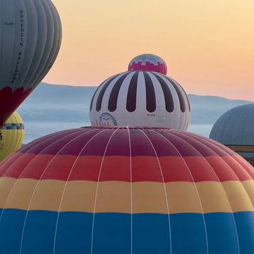 Dawn time and balloons in Cappadocia