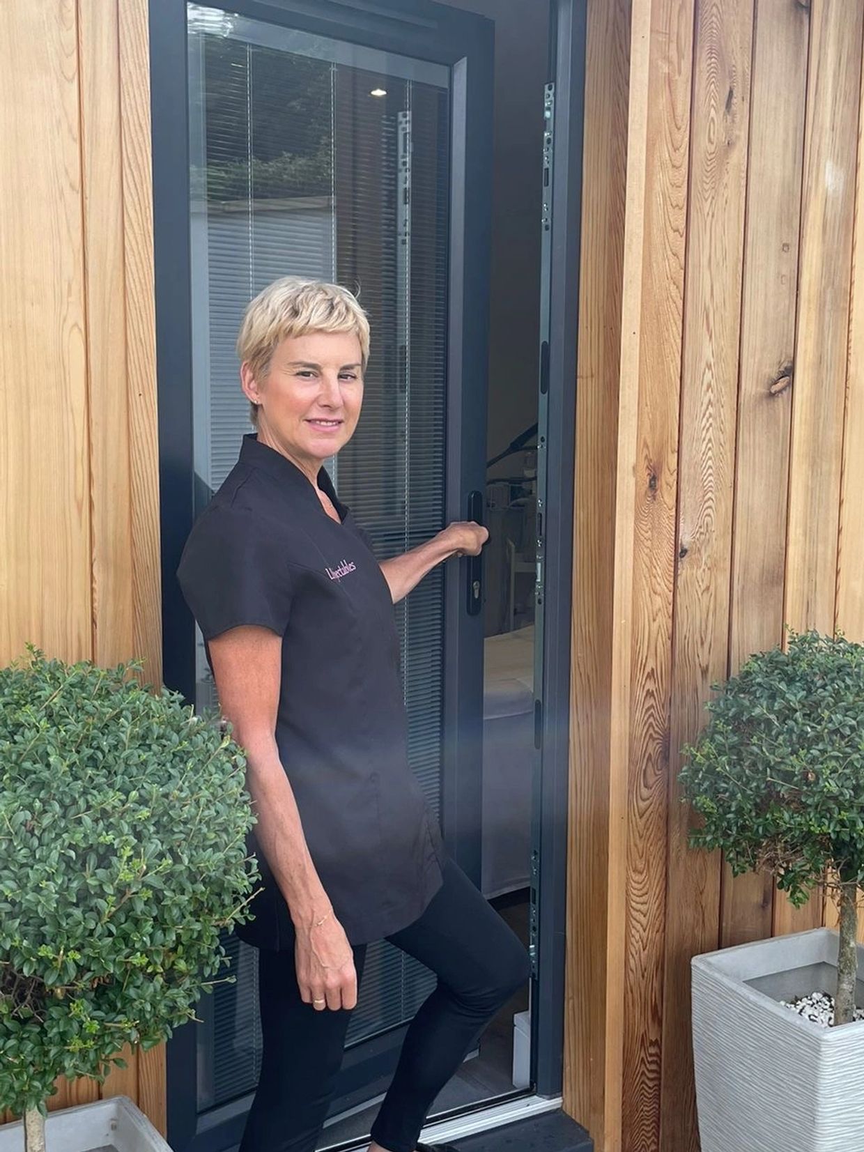 Louise outside salon