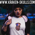Hot tattooed Latina in KRAKEN-SKULLS shirt