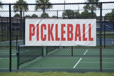 Pickleball Sign and Pickleball Courts