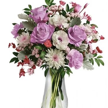 Best Seller flowers. most popular flowers are best value. lilac, pink and white flowers   free vase