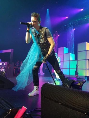 Lead singer JR singing
