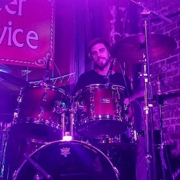 Drummer Eric getting ready for the next song