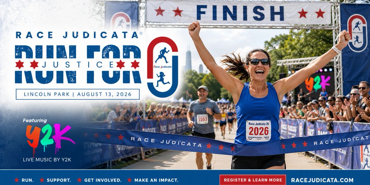 A runner finishing the Race Judicata 2026.   Promo photo for the race itself
