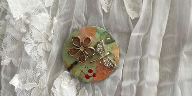 A round key keeper with a floral design