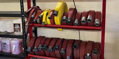 Waskesiu Fire Department mobile hose rack