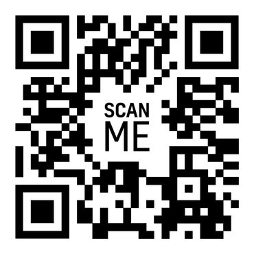 Black and white QR code with 'SCAN ME' text in the center.