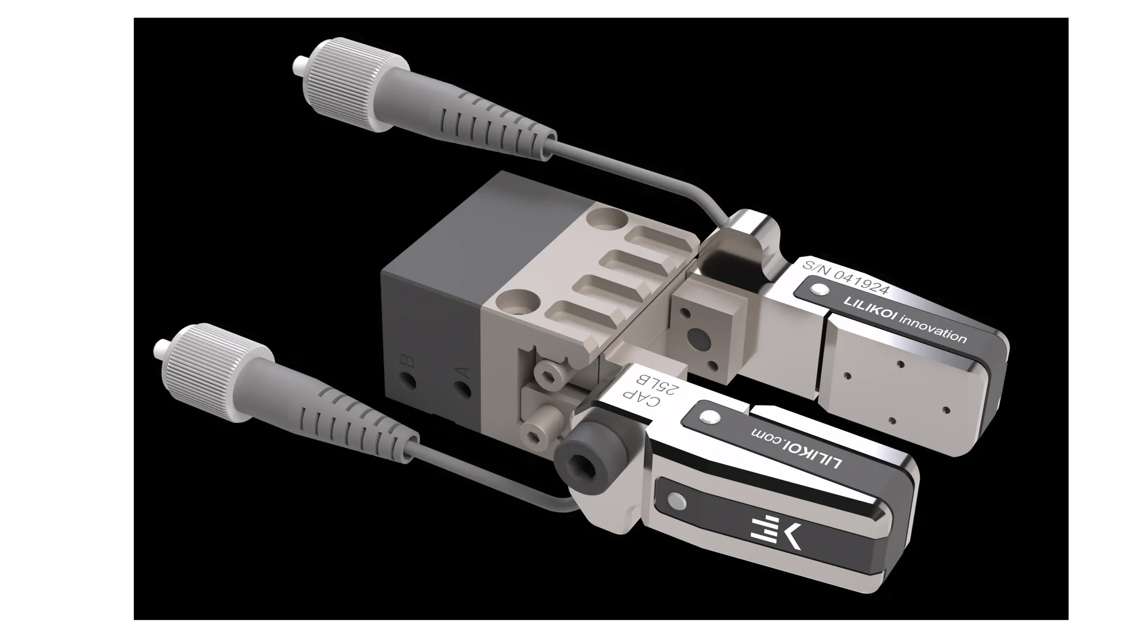 LILIKOI innovation FG25 Optical FBG Finger Force Sensor integration into robotic gripper actuators. 