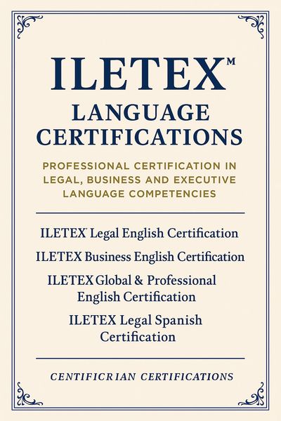 language certification USA, english certification USA legal english certification ILETEX examination