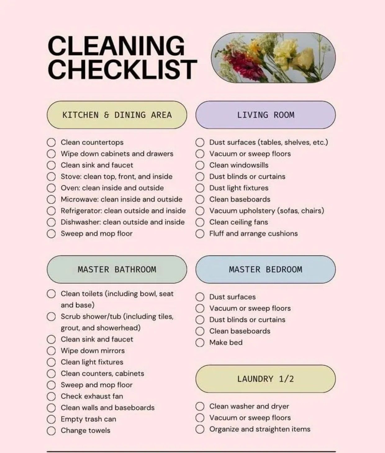 Deep Cleaning Checklist