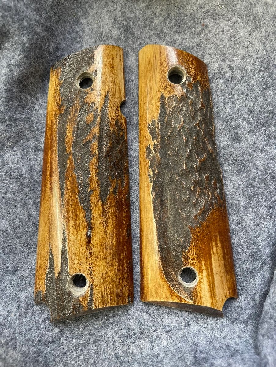 1911 aged stag grips custom order