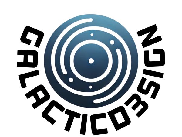 Logo featuring a stylized galaxy with the text GALACTICOB3SIGN.