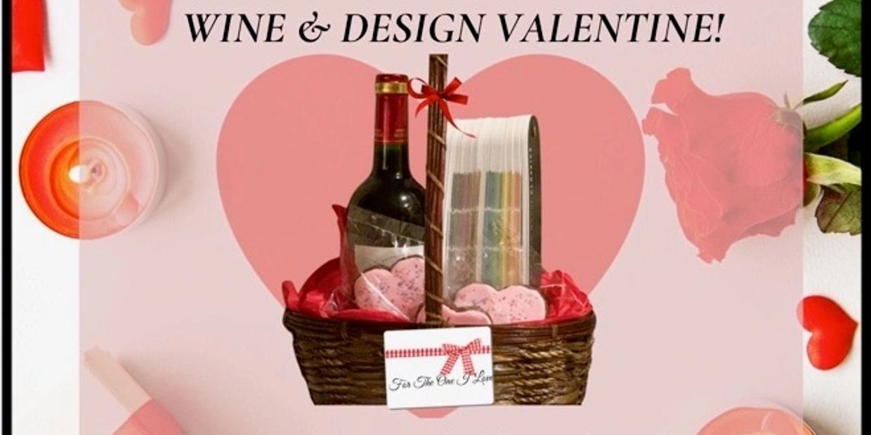 Color EnvyDesign Wine & Design Valentine Special Gift Basket Valentine’s Day Promotion. Wine, Benjam