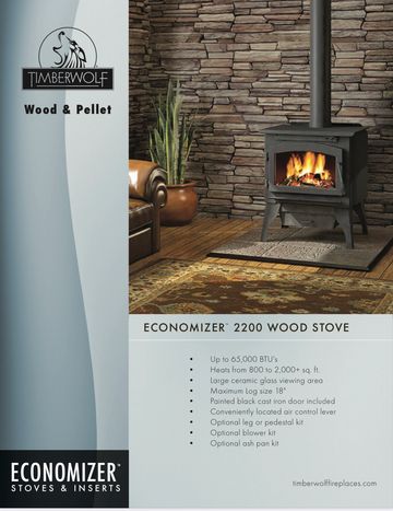 Timberwolf Wood Stove | Timberwolf 2200 Economizer Wood Stove