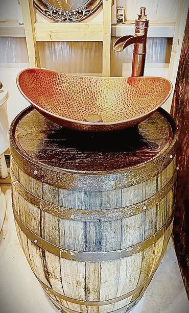 Barrel Pedestal Sink