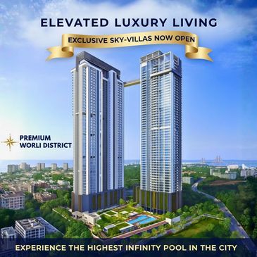Two luxury high-rise towers with infinity pool in Worli district.