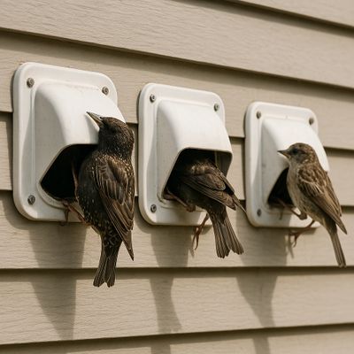 starlings trying to build a nest in a bathroom and dryer vent in granger ia