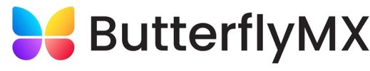 ButterflyMX logo featuring a colorful butterfly icon and bold text.