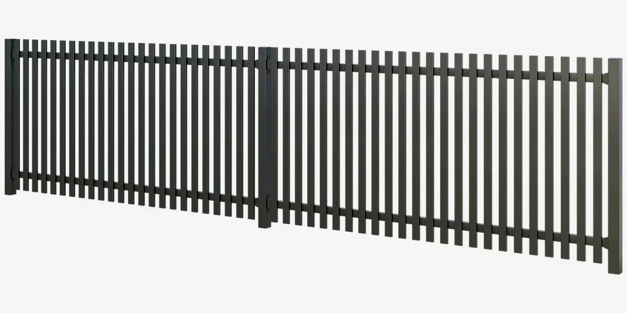 An stock image of Aluminium Picket Fence 1000 series in Matt Black