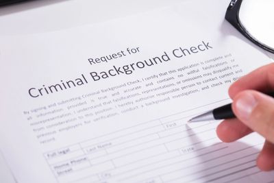 Criminal background check being filled out for tenant screening