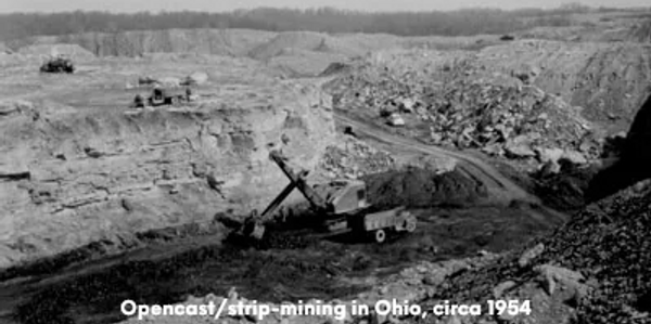 Opencast/Strip-mining in Ohio circa 1954.
