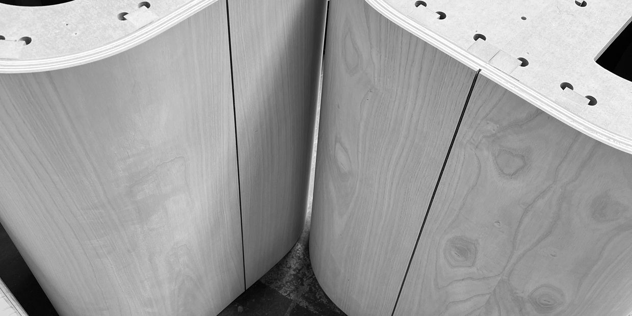 Ash Plywood table supports.