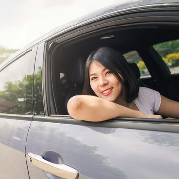 auto glass windshield repair female happy satisfied customer with automotive glass replacement