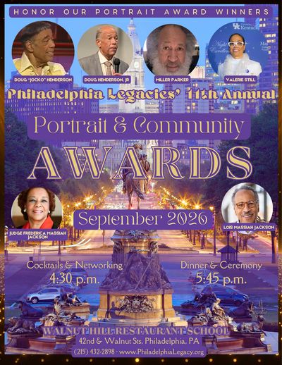 Welcome to the 11th Annual Philadelphia Legacies Portrait & Community Awards. Tickets now on sale.