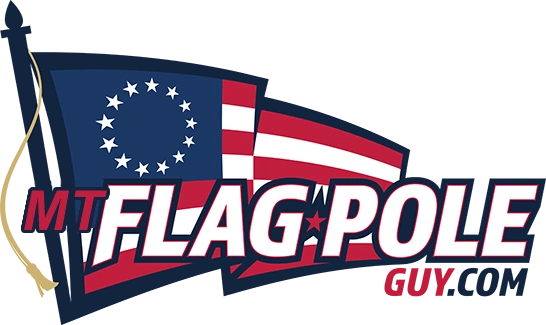 Logo featuring a Betsy Ross flag and the text 'MT Flag Pole'.