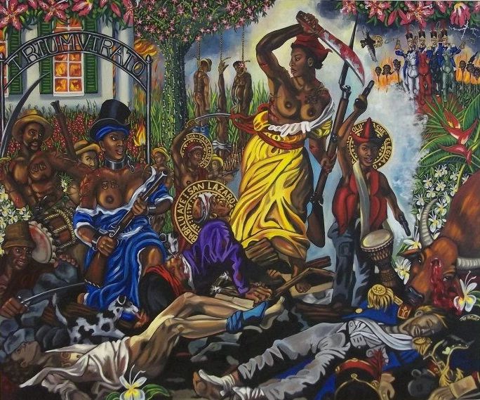 Carlota Lucumi leading the slave uprising in Matanzas, Cuba, 1843