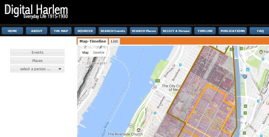 The landing page for Digital Harlem (included in the links below)